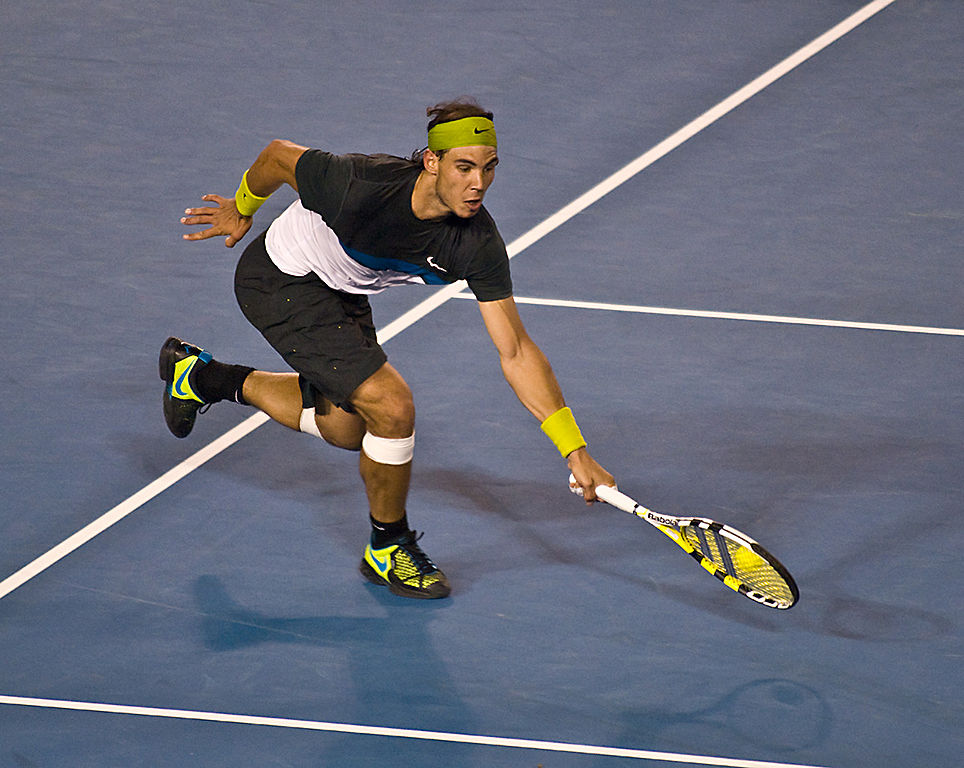 Rafael Nadal on the court