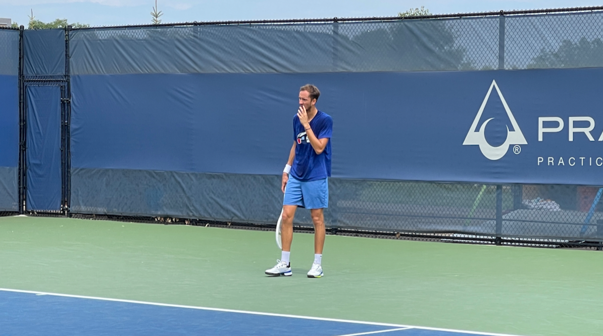 Medvedev on court