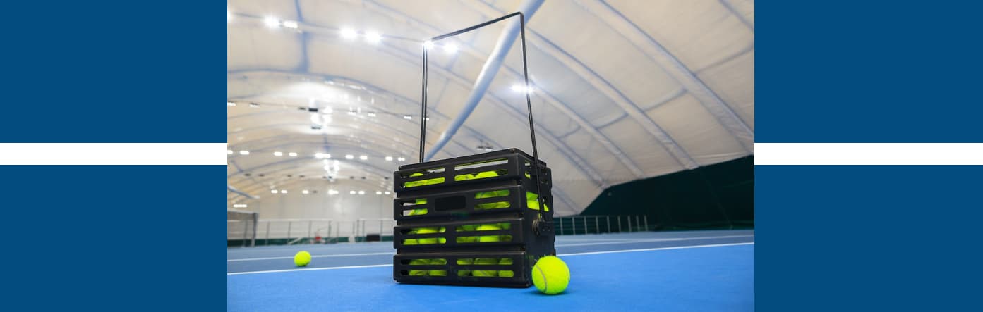 Tennis Ball Hopper on a Tennis Court