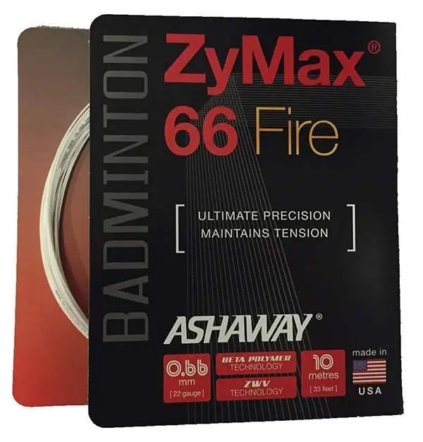 Ashaway ZyMax 66 Fire Badminton String Set - White Racquet Point