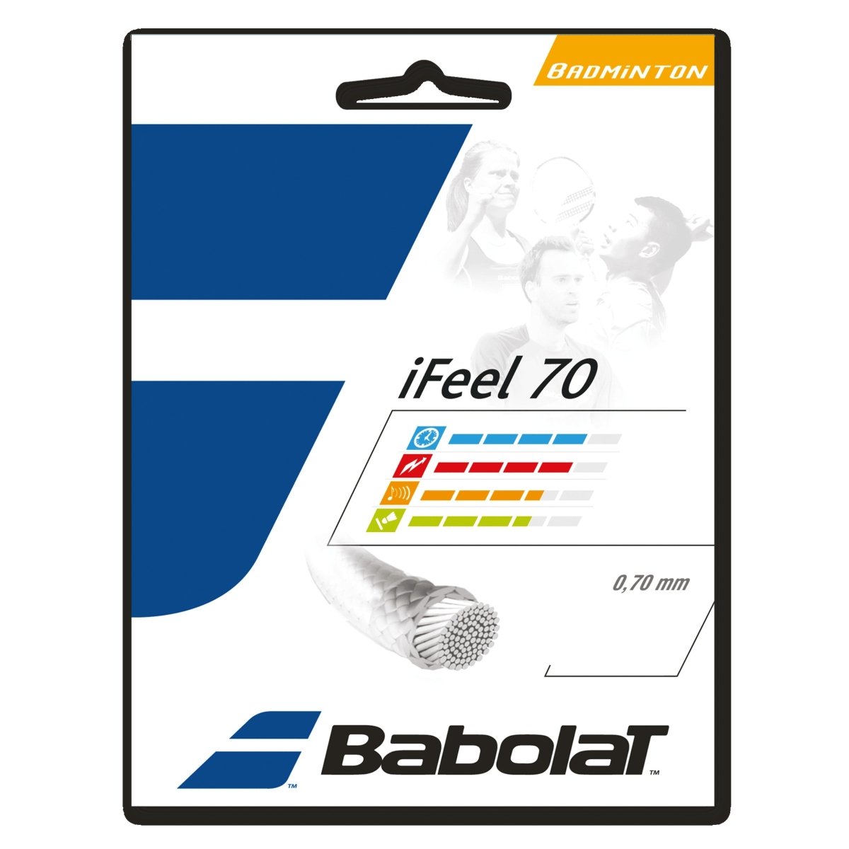 Babolat I Feel 70 Badminton String Set - White - Racquet Point