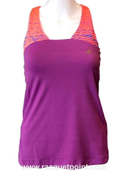 Babolat Women's Perf Racer Tennis Tank Top - Purple/Fluo Red (Pink) - Racquet Point