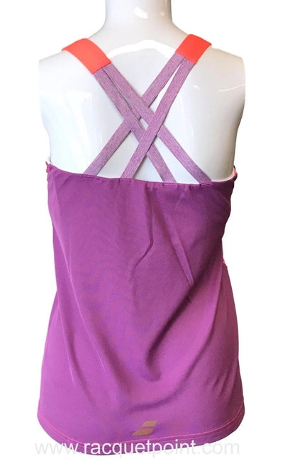 Babolat Women's Tennis Tank Top - Fluo Red (Pink) / Purple - Racquet Point