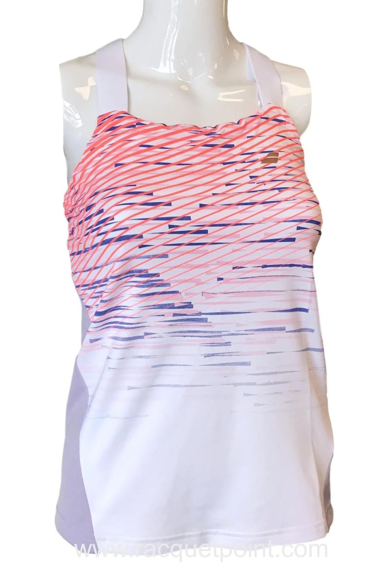 Babolat Women's Tennis Tank Top - White/Light Purple - Racquet Point