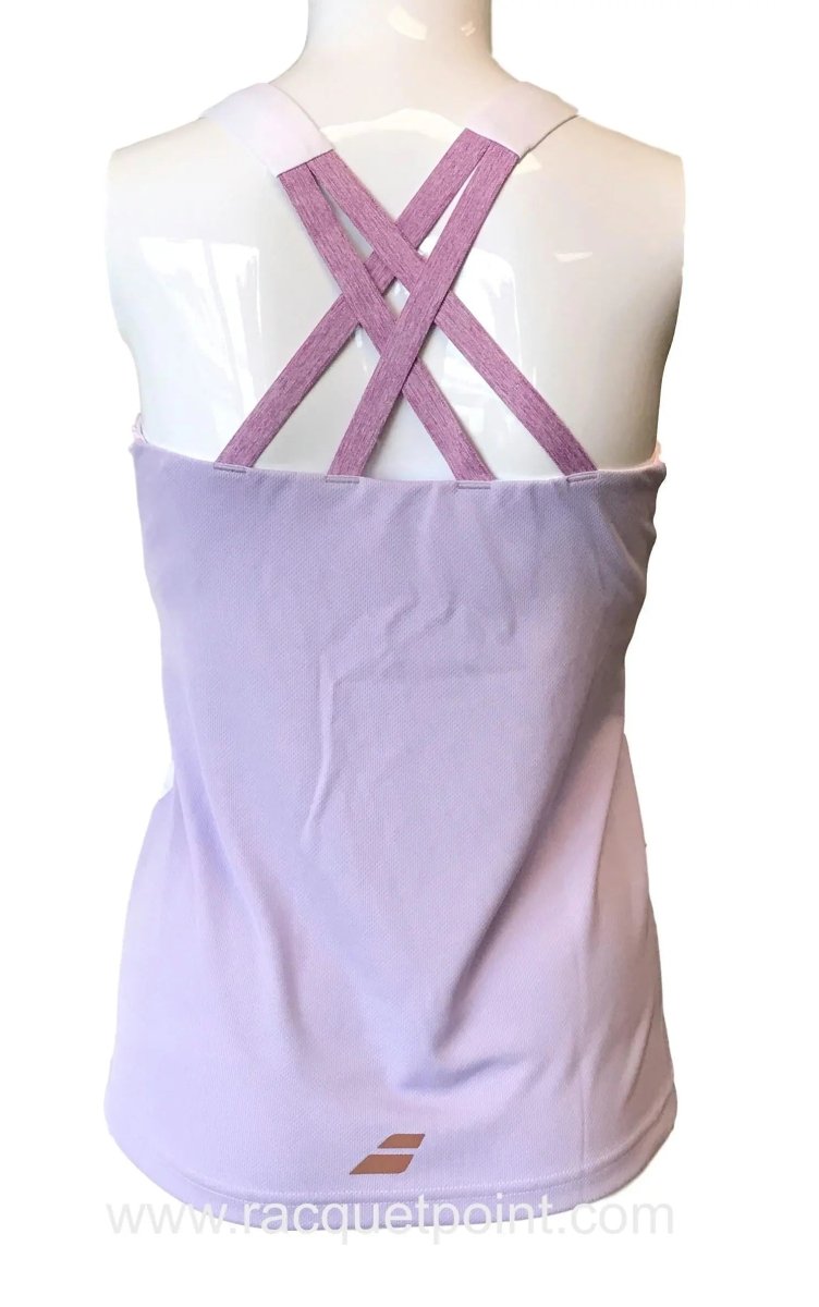 Babolat Women's Tennis Tank Top - White/Light Purple - Racquet Point