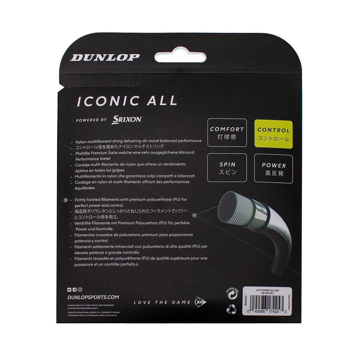 Dunlop Iconic All 16G Tennis String Set - Racquet Point