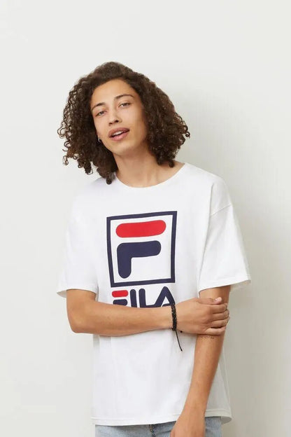 Fila Men's Stacked T-Shirt - White - Racquet Point