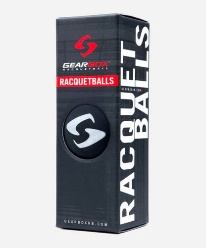 Gearbox Sleek Black Racquetballs 3 Ball Pack - Racquet Point