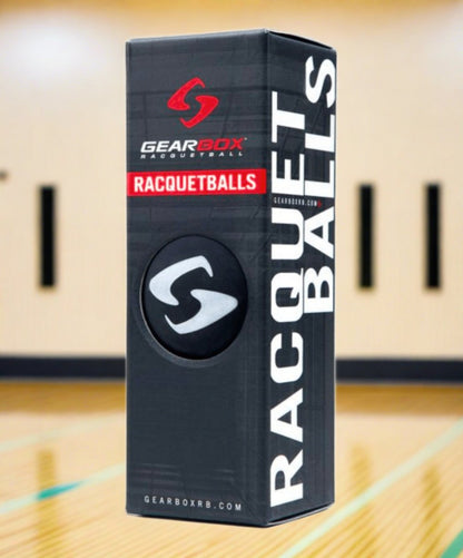 Gearbox Sleek Black Racquetballs 3 Ball Pack - Racquet Point