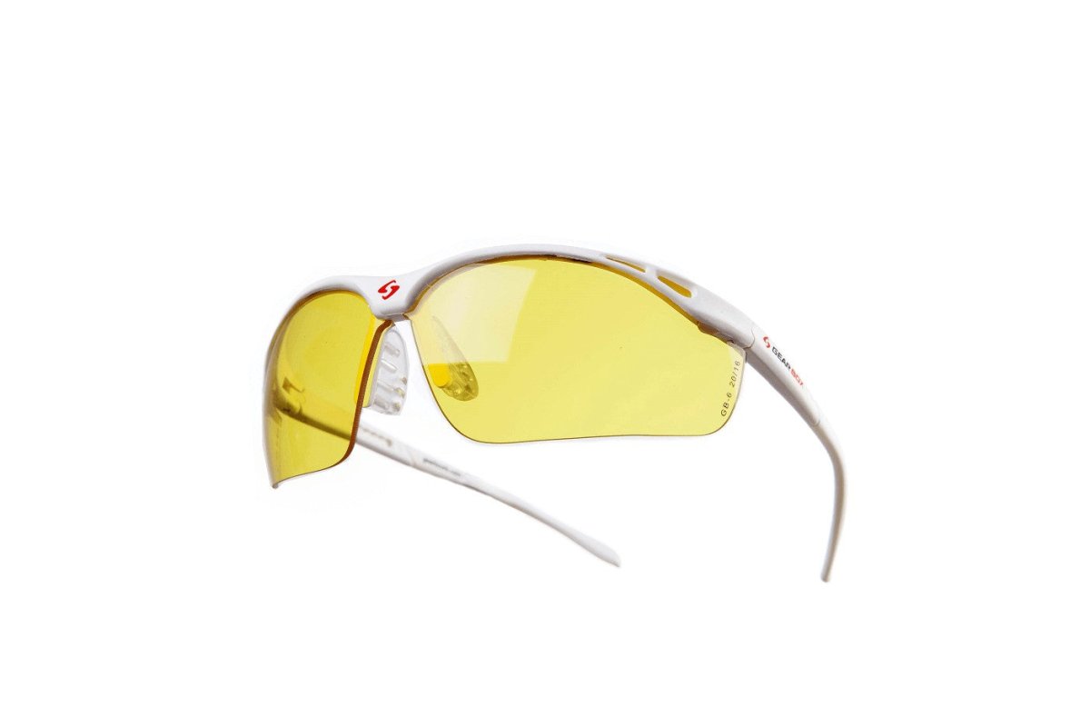 Gearbox Vision SLIM FIT Amber Eyewear - White - Racquet Point