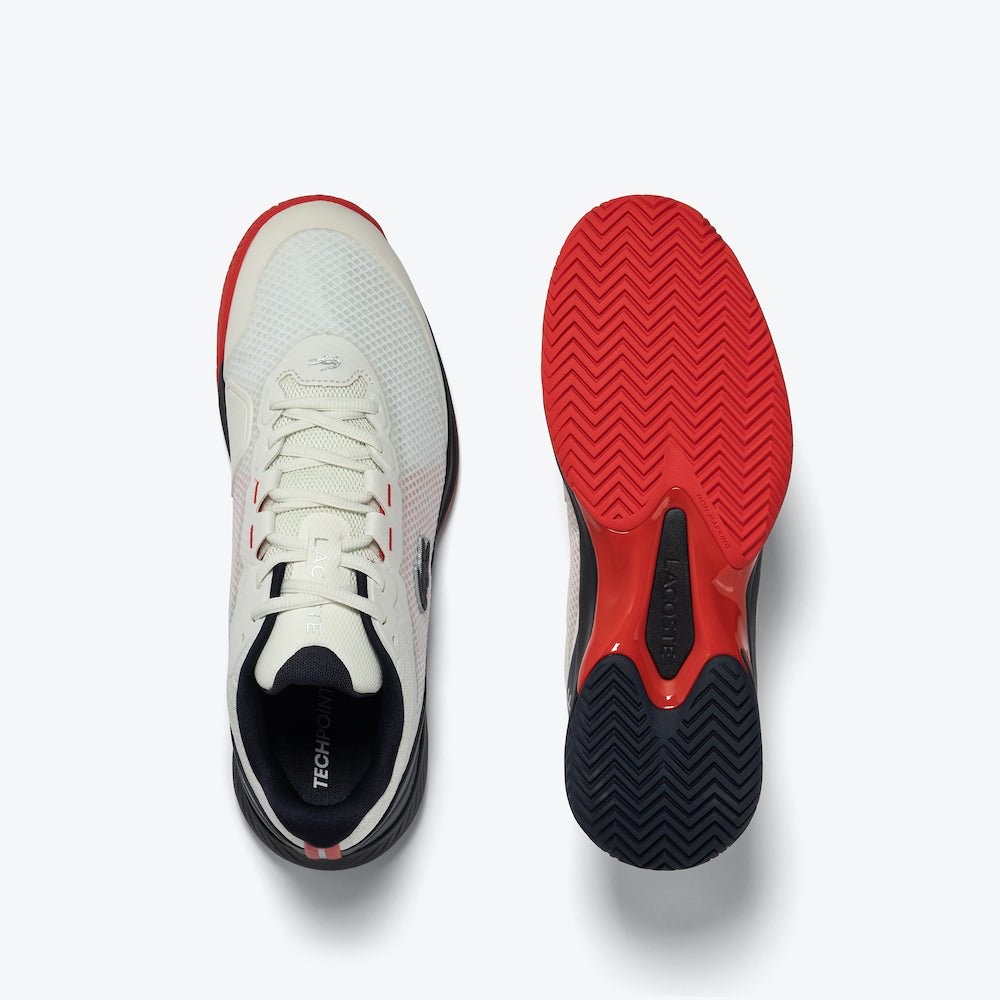 Lacoste Tech Point Men’s Tennis Shoes - White/Navy/Red - Racquet Point