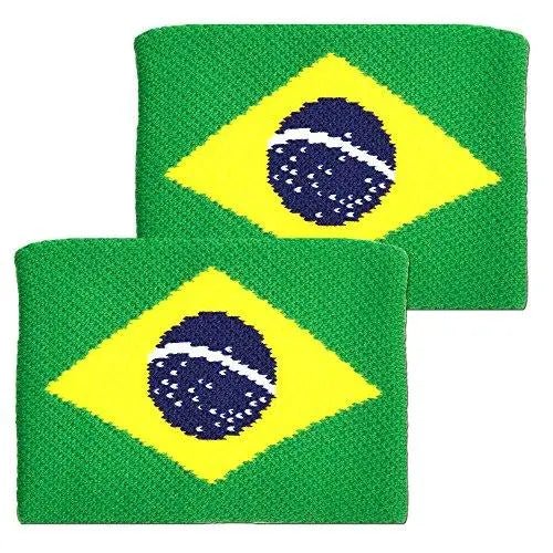 Tourna Brazil Flag 4 - inch Wristbands - Racquet Point