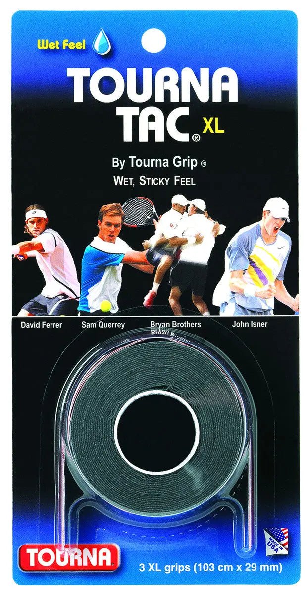 Tourna Tac Overgrip XL Black - 3 pack - Racquet Point