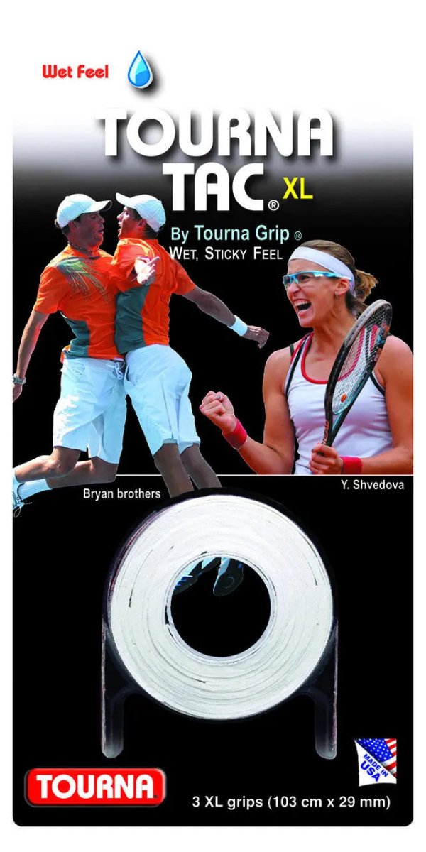 Tourna Tac Overgrip XL White - 3 pack - Racquet Point