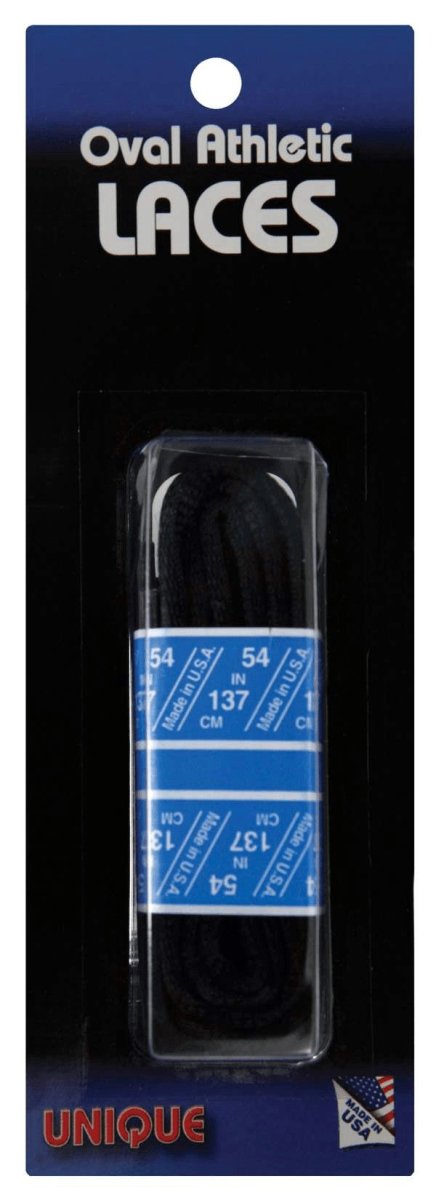 UNIQUE Oval Athletic Shoe Laces - Black - Racquet Point