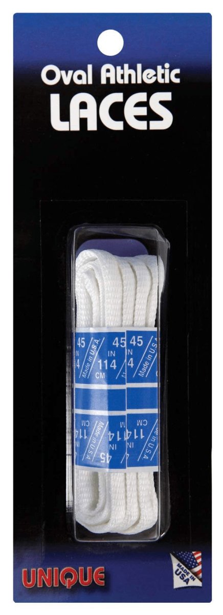 UNIQUE Oval Athletic Shoe Laces - White - Racquet Point