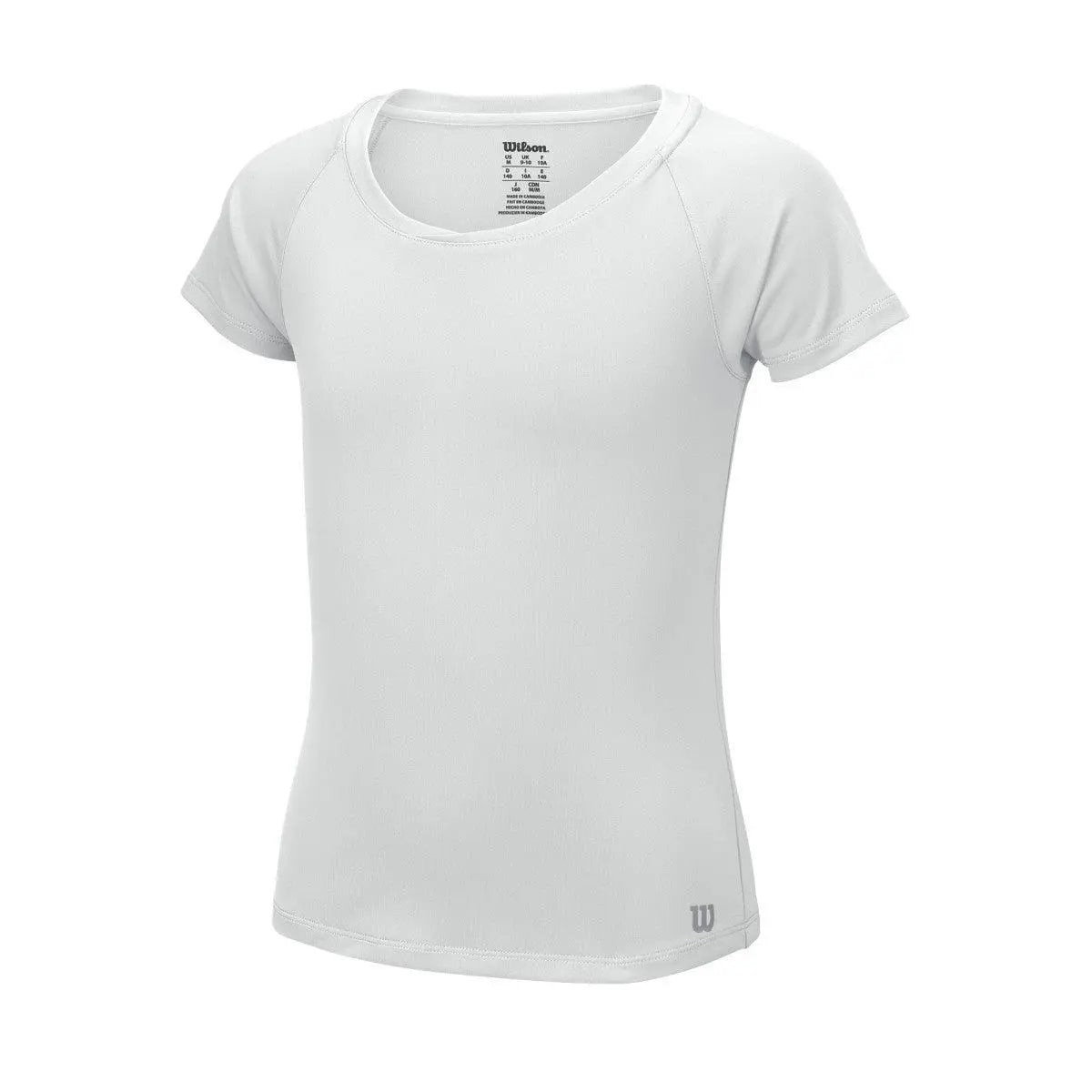 Wilson Girl's Core Cap Sleeve Tennis Shirt - White - Racquet Point