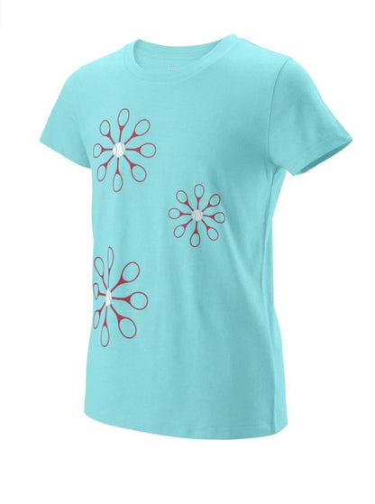 Wilson Girl's Floret Tech Tennis Tee Shirt - Racquet Point