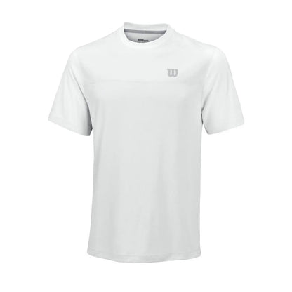 Wilson Men's Star Bonded Crew Tennis Shirt - White/silver - Racquet Point