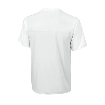 Wilson Men's Star Bonded Crew Tennis Shirt - White/silver - Racquet Point